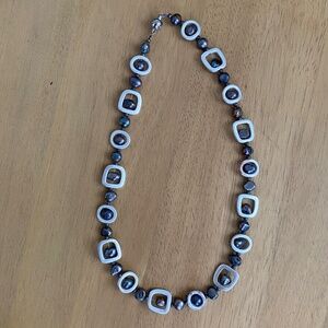 Freshwater pearl and silver necklace